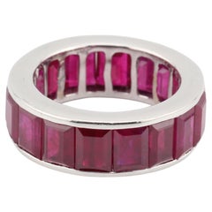 Burma Ruby and Platinum Band Size 6 with GIA Report
