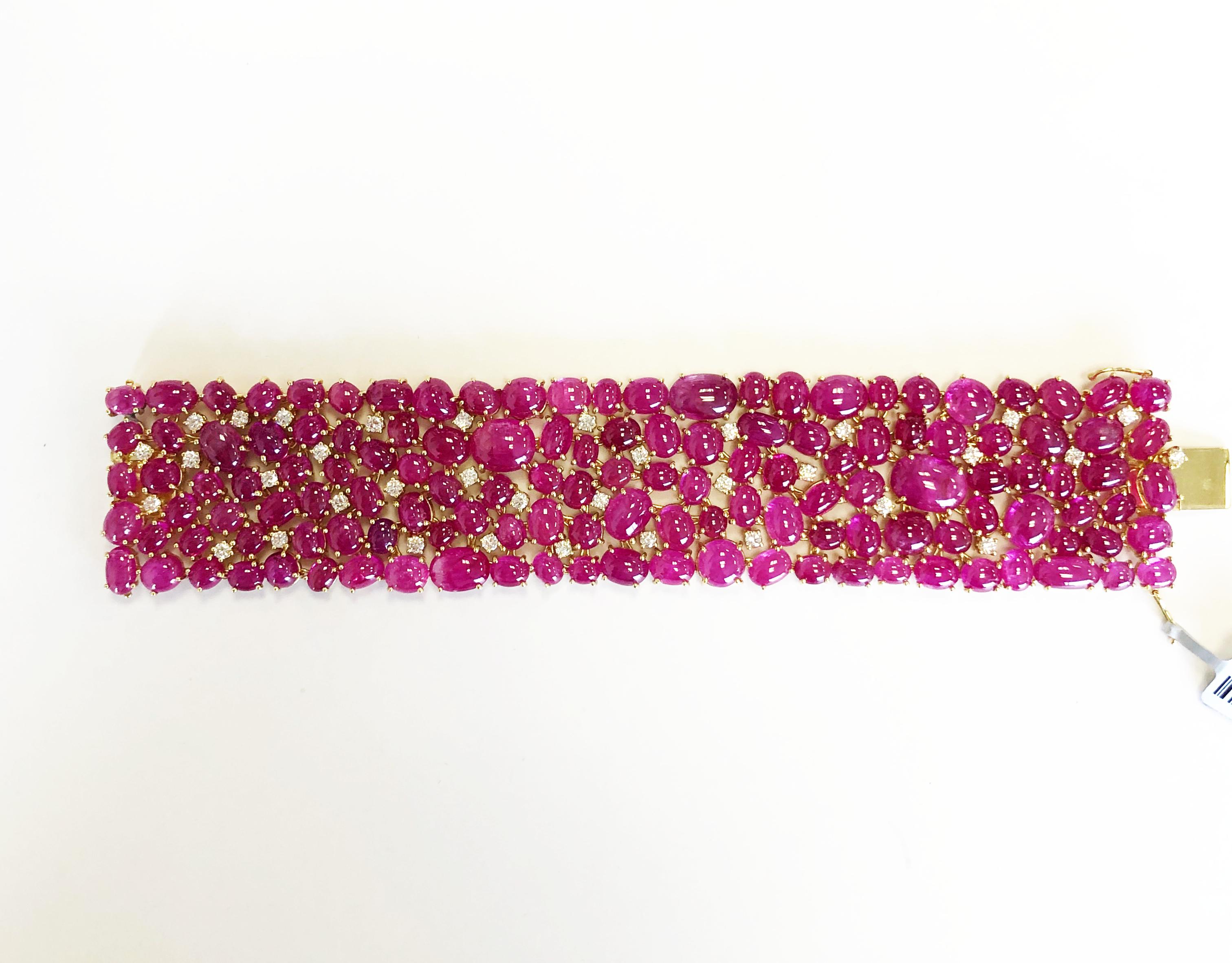 ruby and white gold bracelet