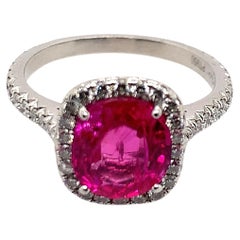 Burma Ruby, Diamond and White Gold Ring