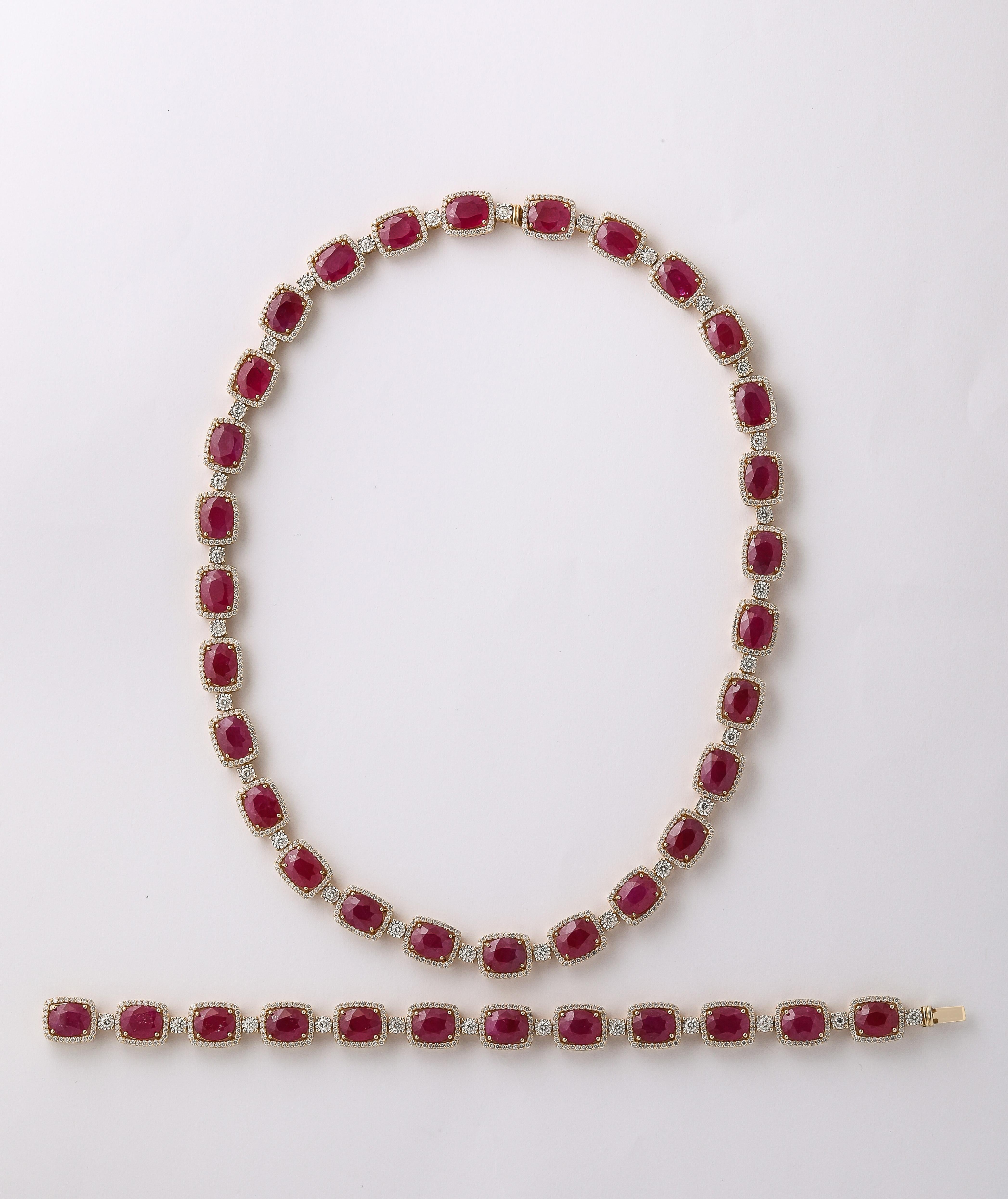 Burma Ruby Diamond Bracelet For Sale 5
