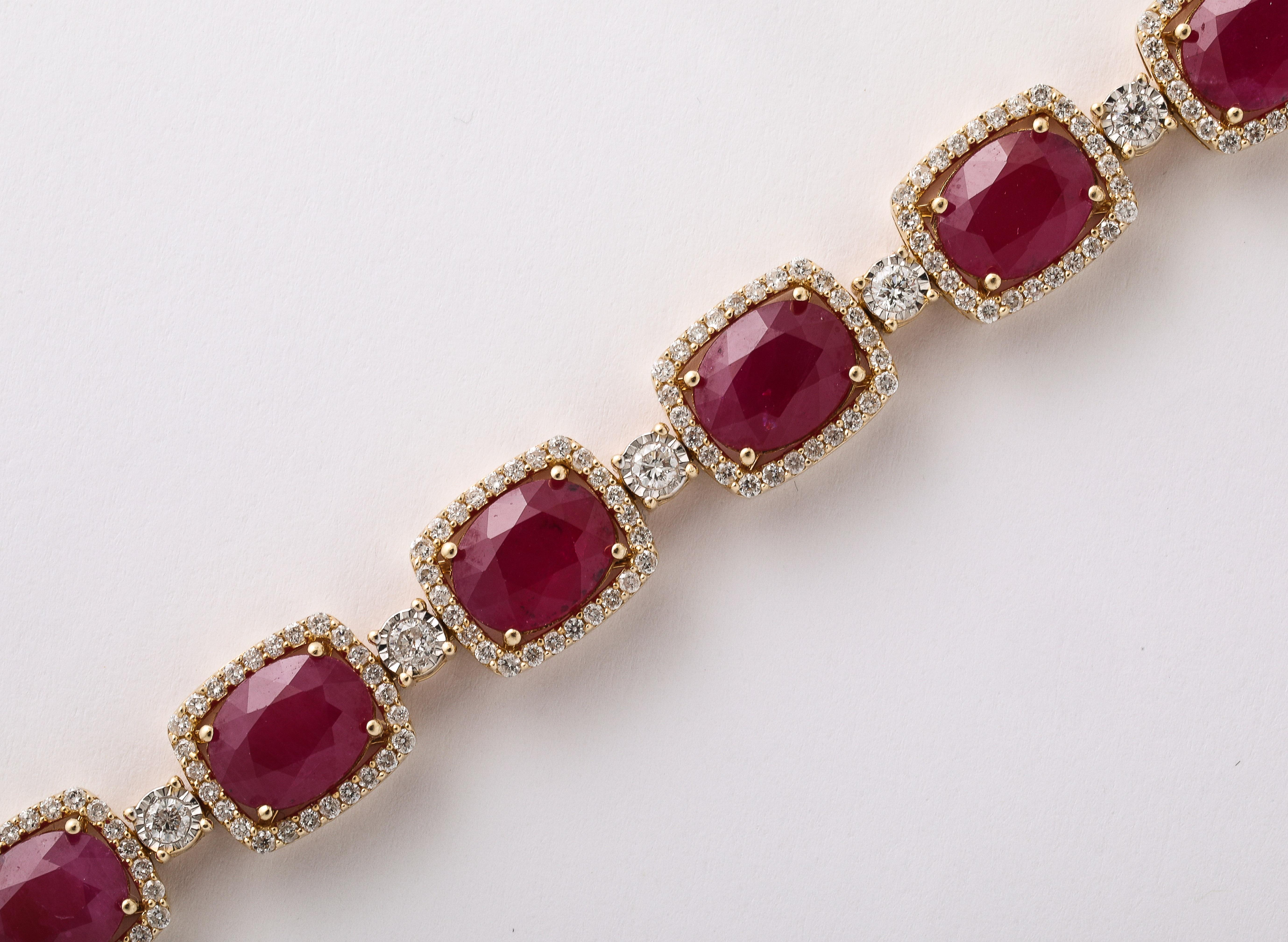 Burma Ruby Diamond Bracelet For Sale 1