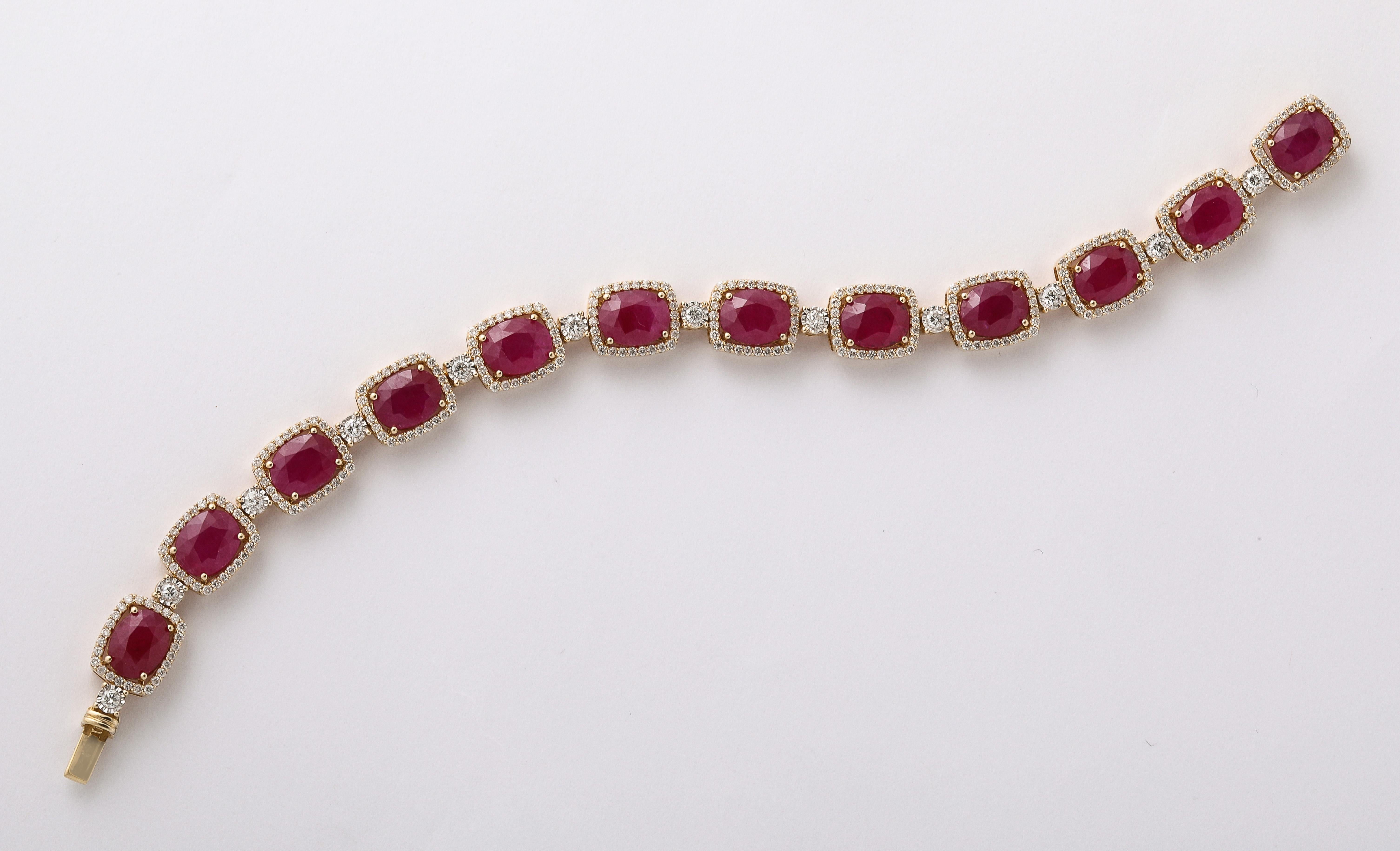 Burma Ruby Diamond Bracelet For Sale 2