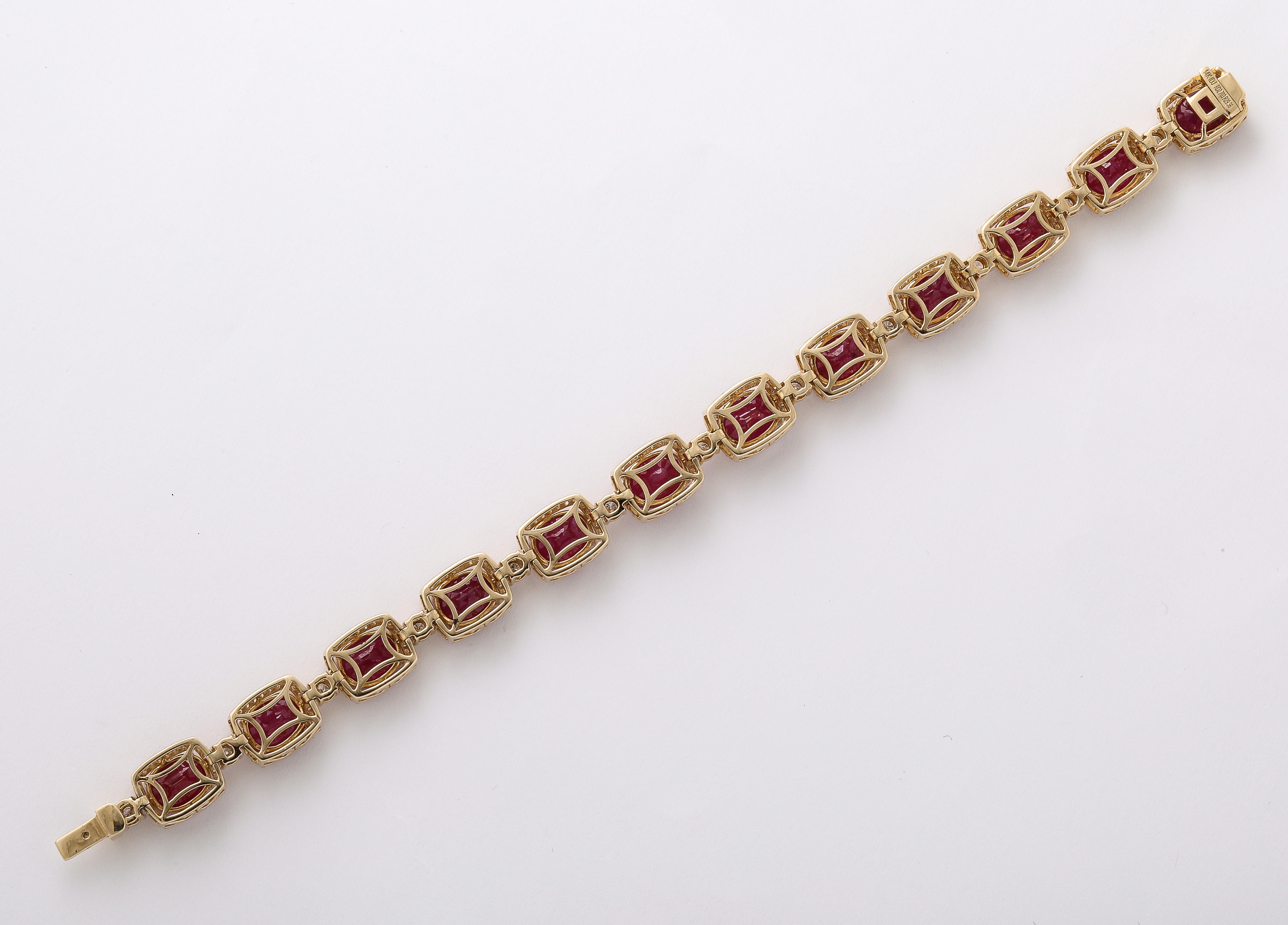 Burma Ruby Diamond Bracelet For Sale 3