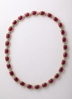 Burma Ruby Diamond Necklace