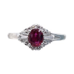 Burma Ruby Diamond Platinum Engagement Ring