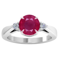 Burma Ruby Diamond Ring 1.40 Carat 18 Karat White Gold