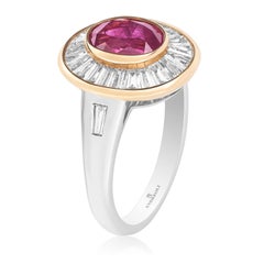 Burma Ruby Diamond Ring 18k White & Rose Gold Andreoli Certified