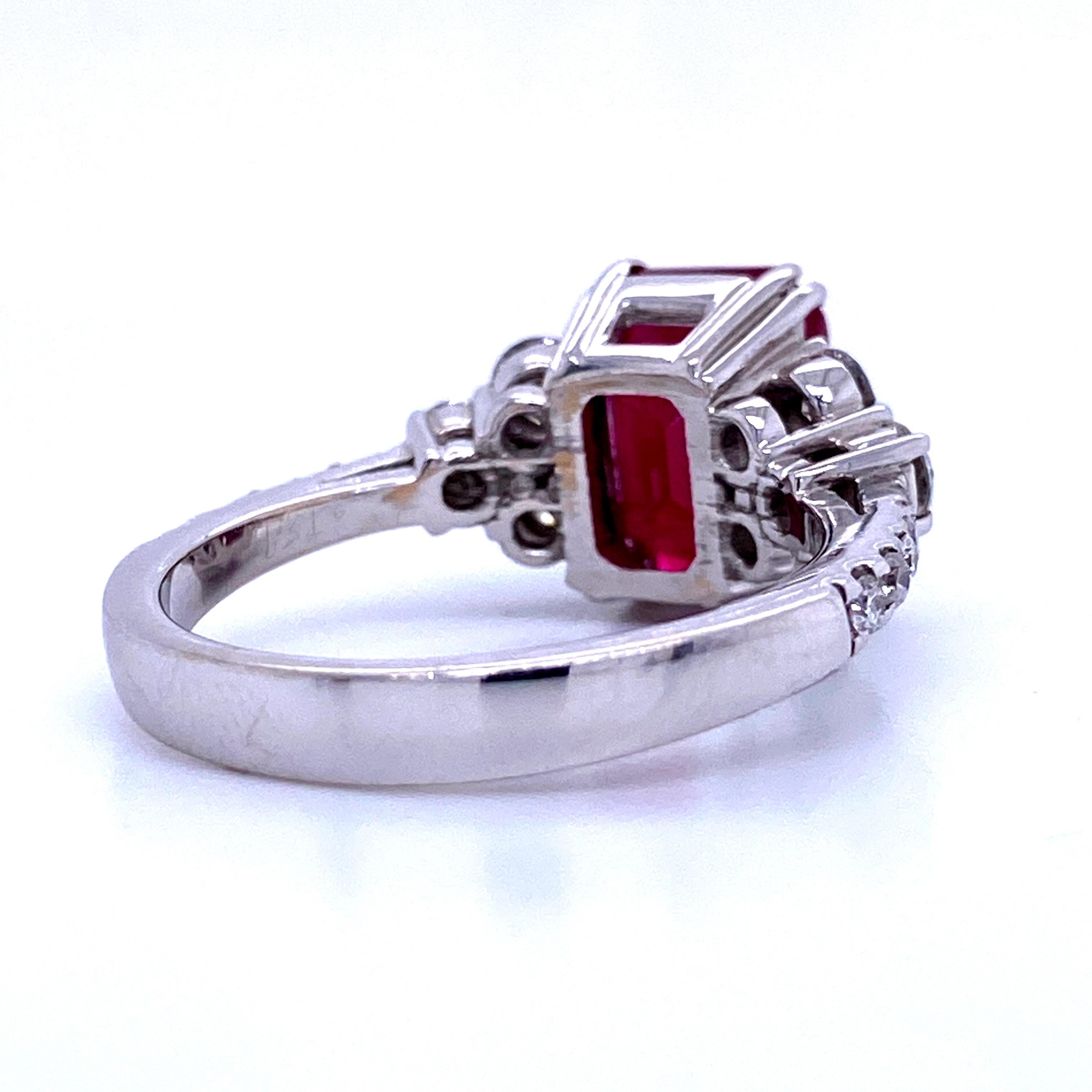 Burma Ruby Diamond Ring 4.79 Carat AGL Certified 18 Karat White Gold 1
