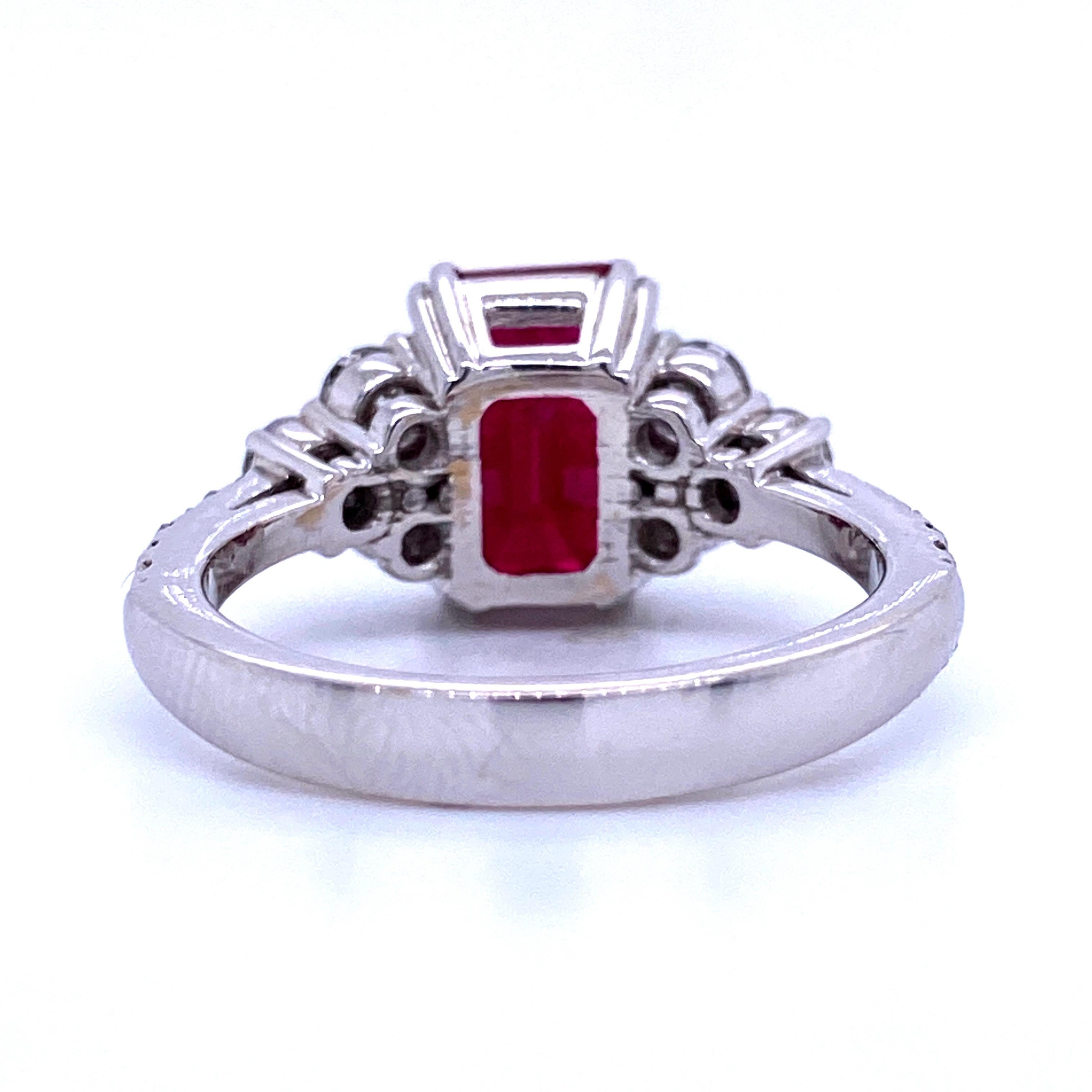 Burma Ruby Diamond Ring 4.79 Carat AGL Certified 18 Karat White Gold 3