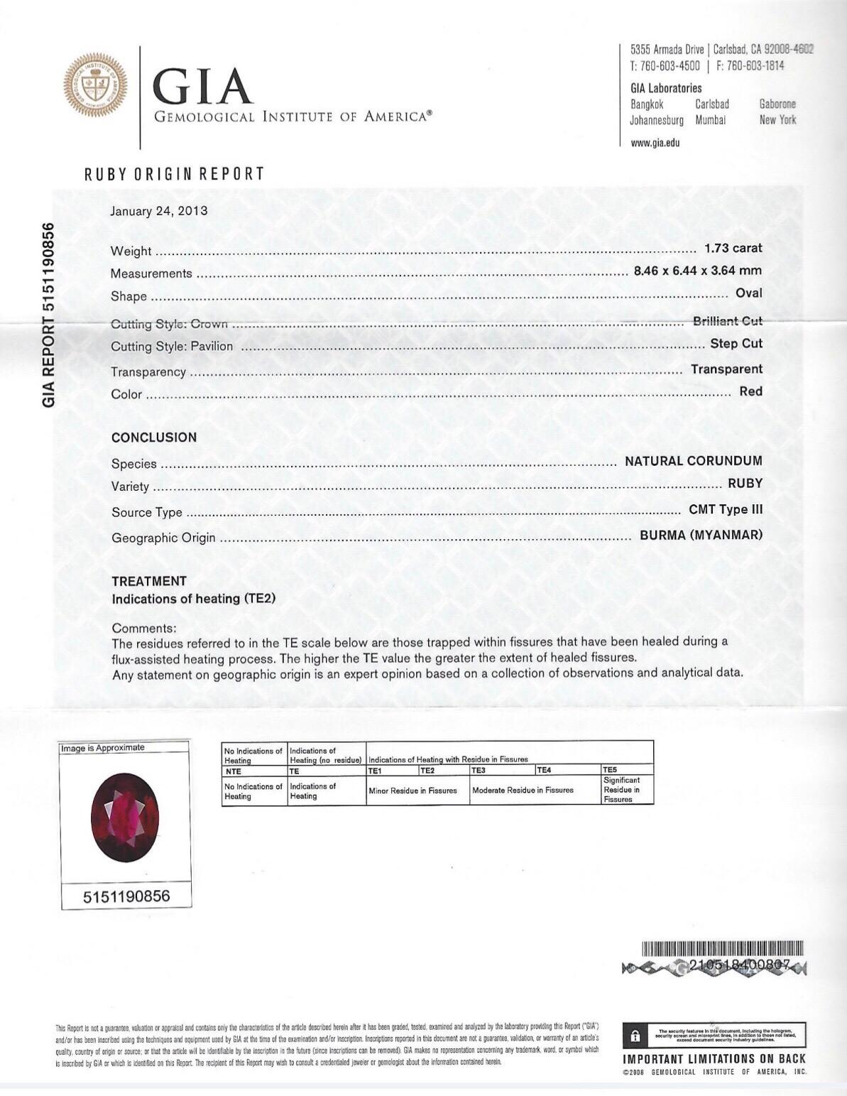 Modern Burma Ruby Earrings 3.51 Carat GIA Certified