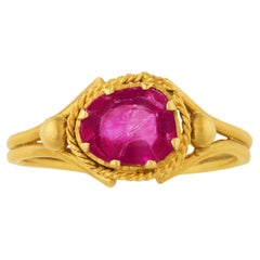 Antique Burma Ruby Intaglio Ring