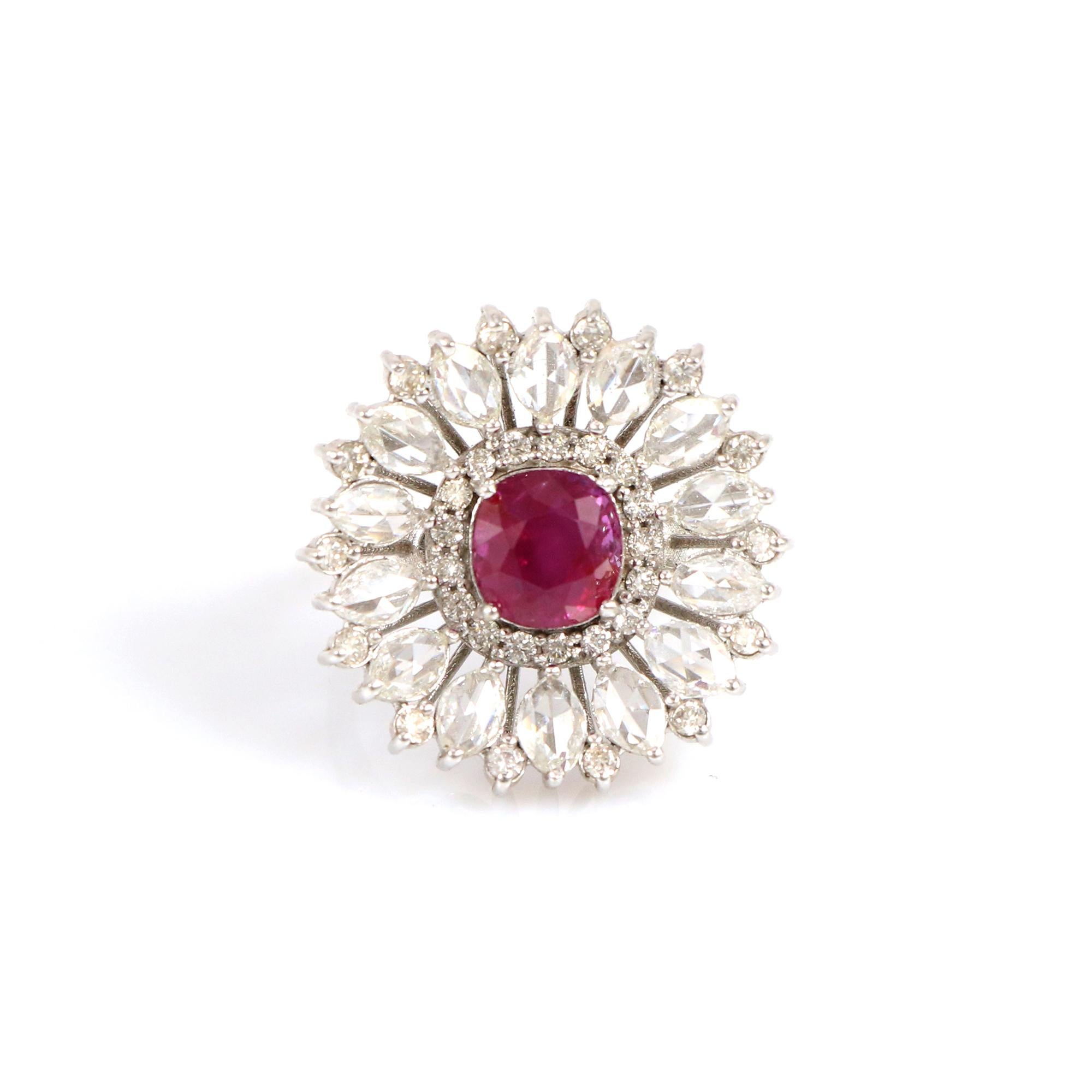 Rose Cut Burma Ruby Ring 0157 For Sale