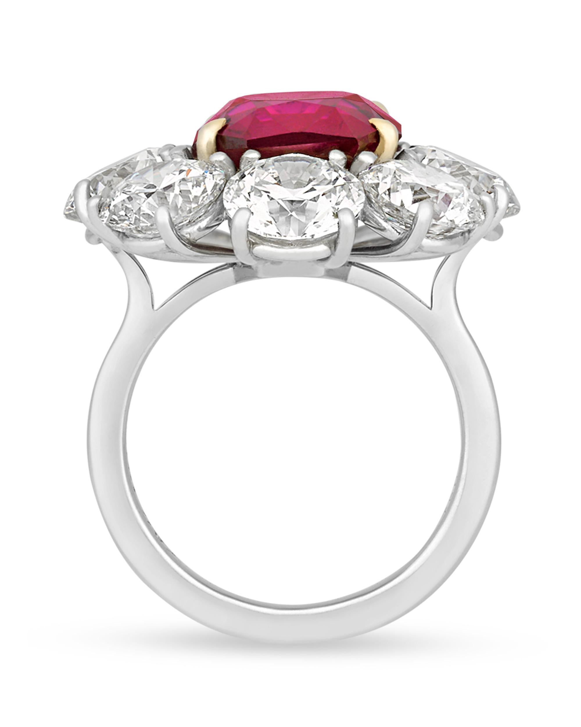 Modern Burma Ruby Ring By Bulgari, 7.37 Carats For Sale