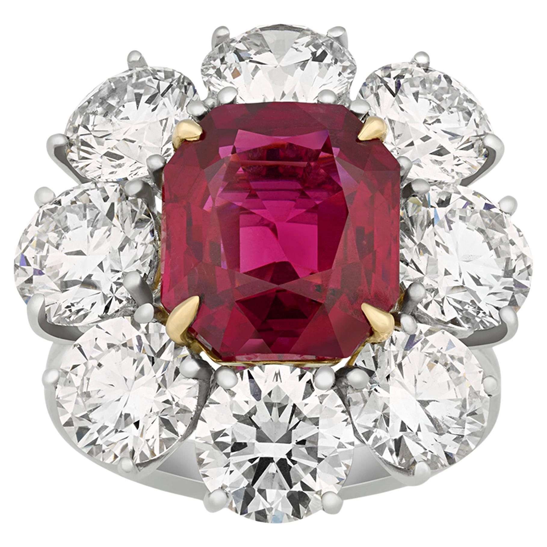 Burma Ruby Ring By Bulgari, 7.37 Carats For Sale