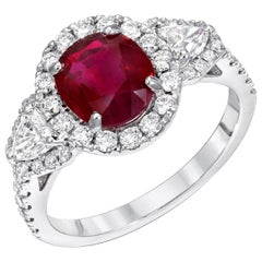 Burma Ruby Ring Oval 2.38 Carats