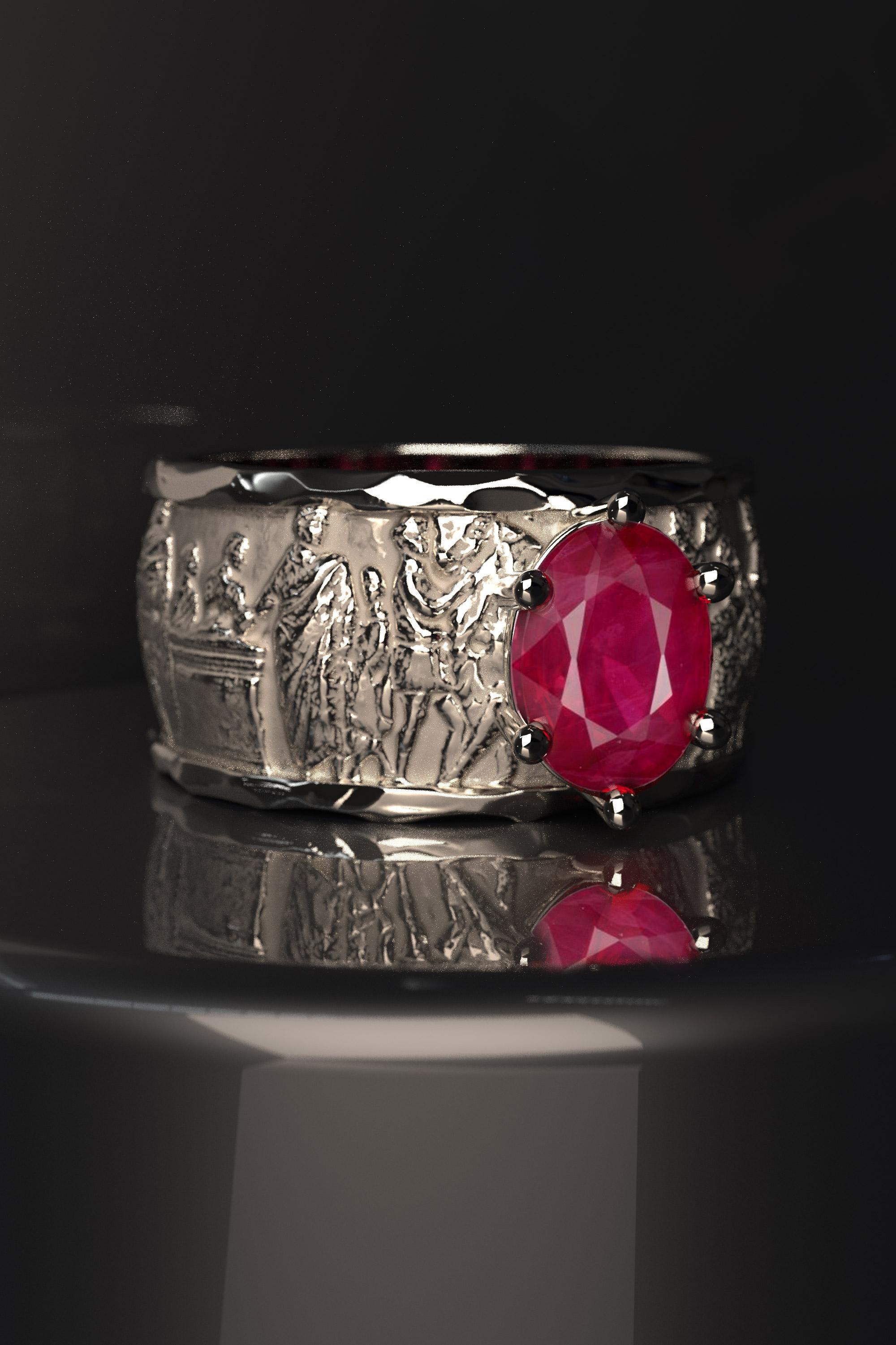 For Sale:  Burma Ruby Ring in 18k Solid Gold, Designed and Crafted in Italy 10