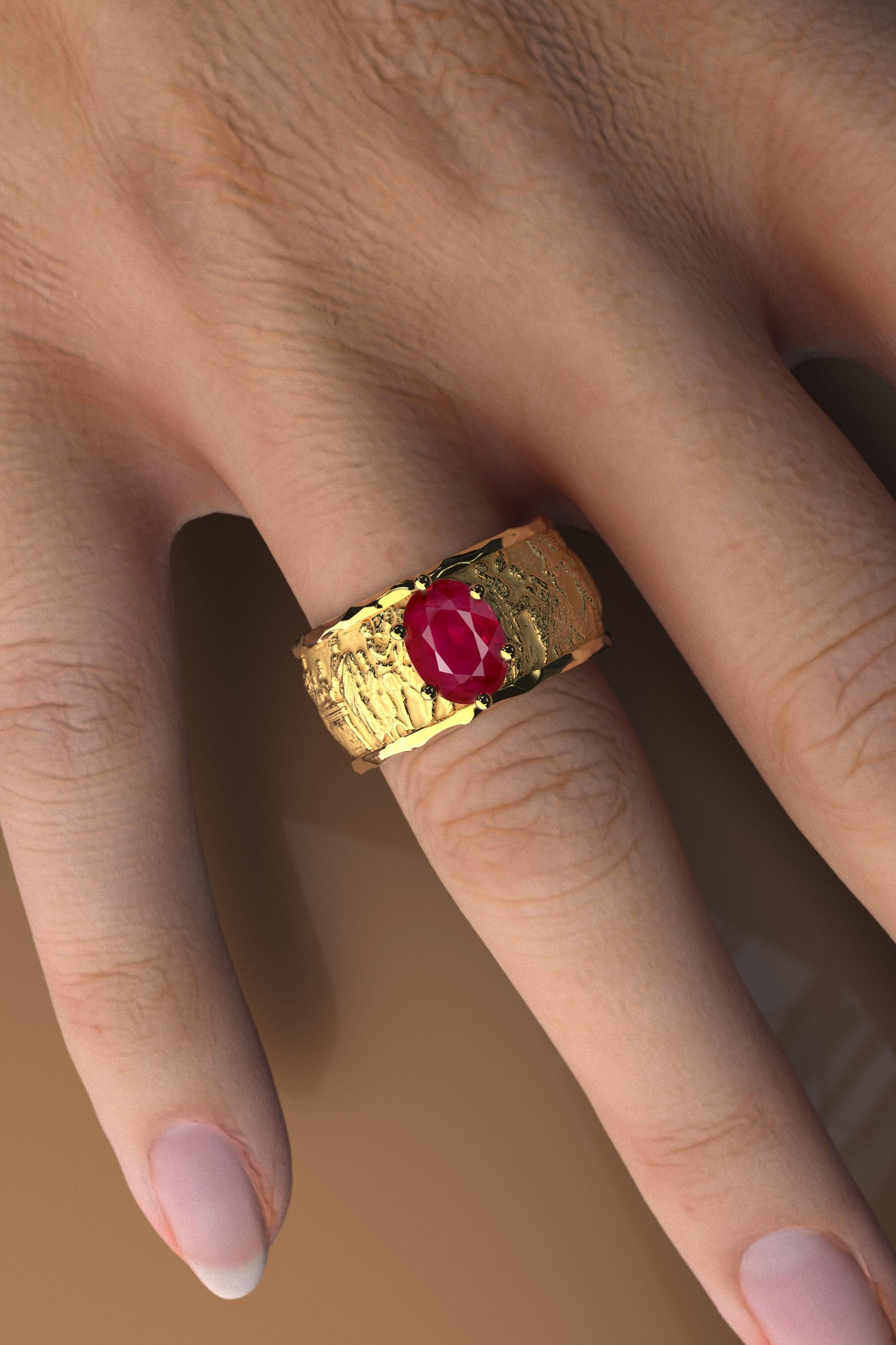 For Sale:  Burma Ruby Ring in 18k Solid Gold, Designed and Crafted in Italy 4