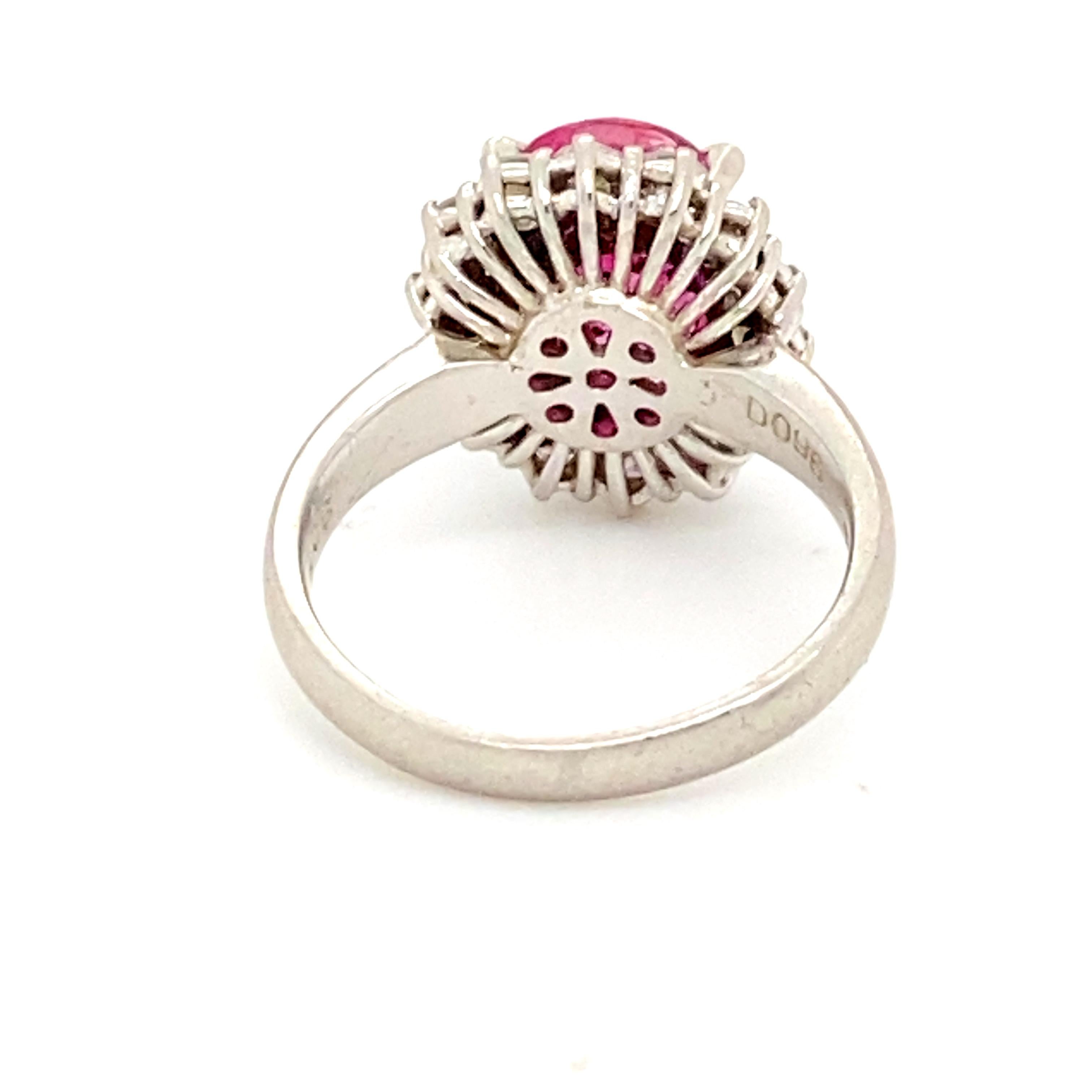 Women's Burma Ruby Ring with Diamonds For Sale