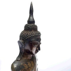 Burma Shan 18th Century Bronze Buddha Seated on a Three Tiers Base