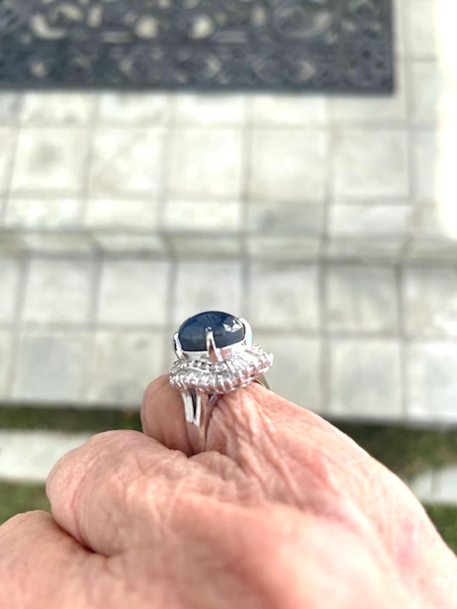 Women's Burma Star Sapphire with Diamond Surround 11 carats no heat For Sale
