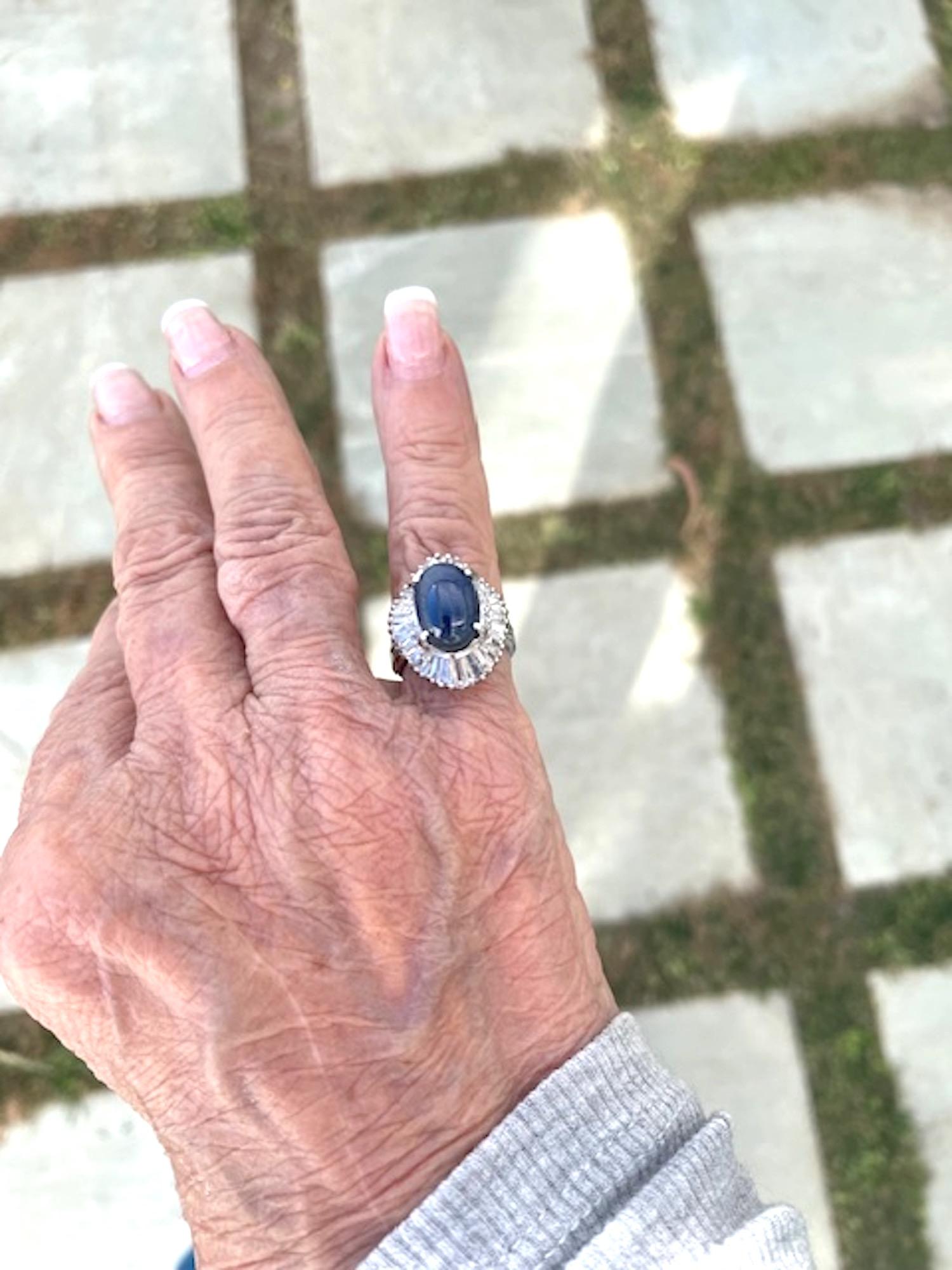 Burma Star Sapphire with Diamond Surround 11 carats no heat For Sale 1