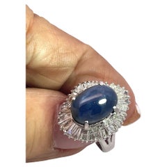 Burma Star Sapphire mit Diamanten umgeben 11 Karat keine Hitze