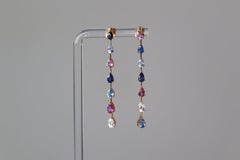 Burma Unheated Fancy Color Sapphire Drop Earring