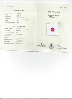 Burma Unheated Pinkish Red flower ruby ring in 18k solid gold