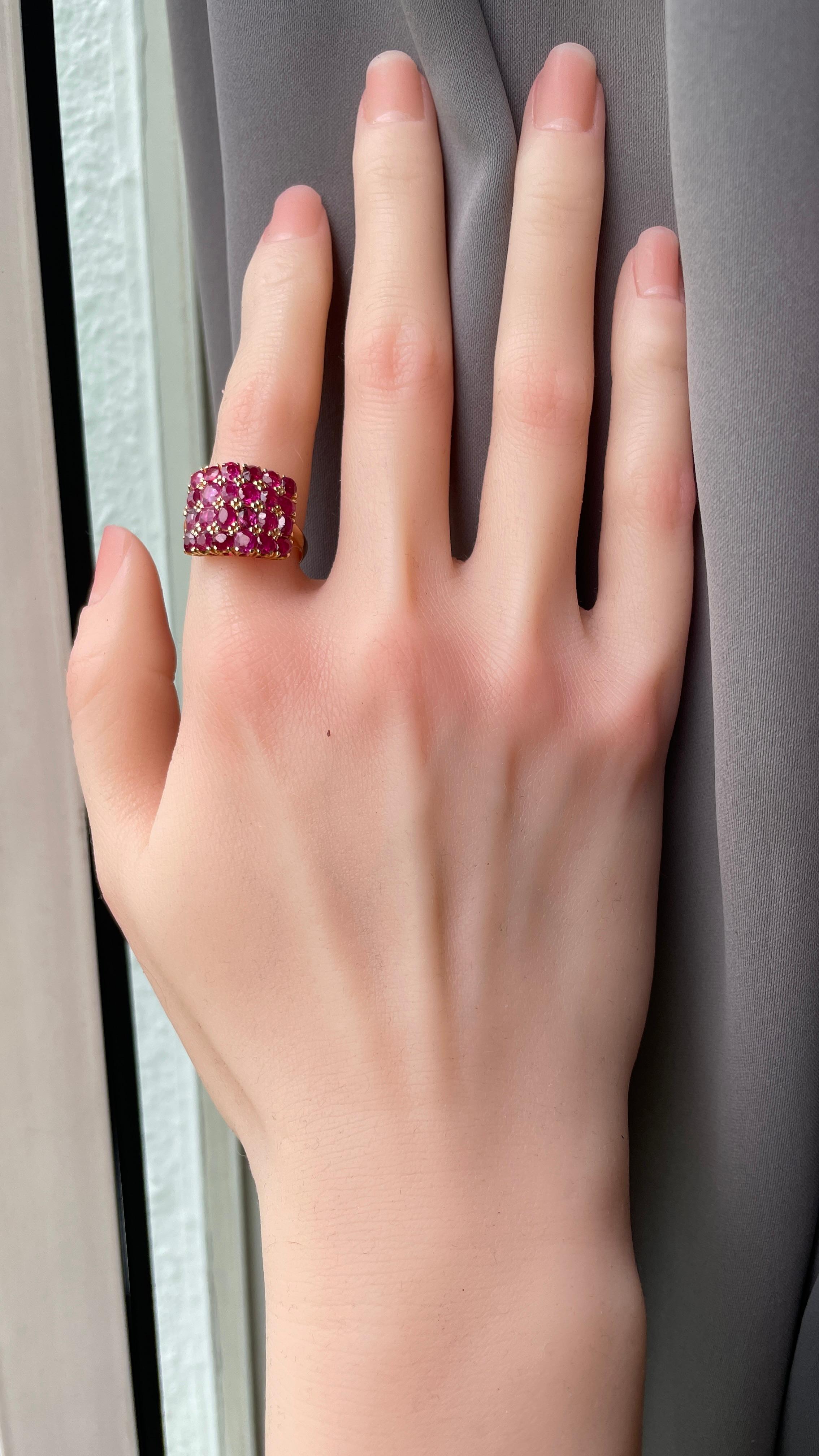 Taille mixte Bague en rubis non chauffé de Birmanie (bague en rubis de Birmanie) en vente