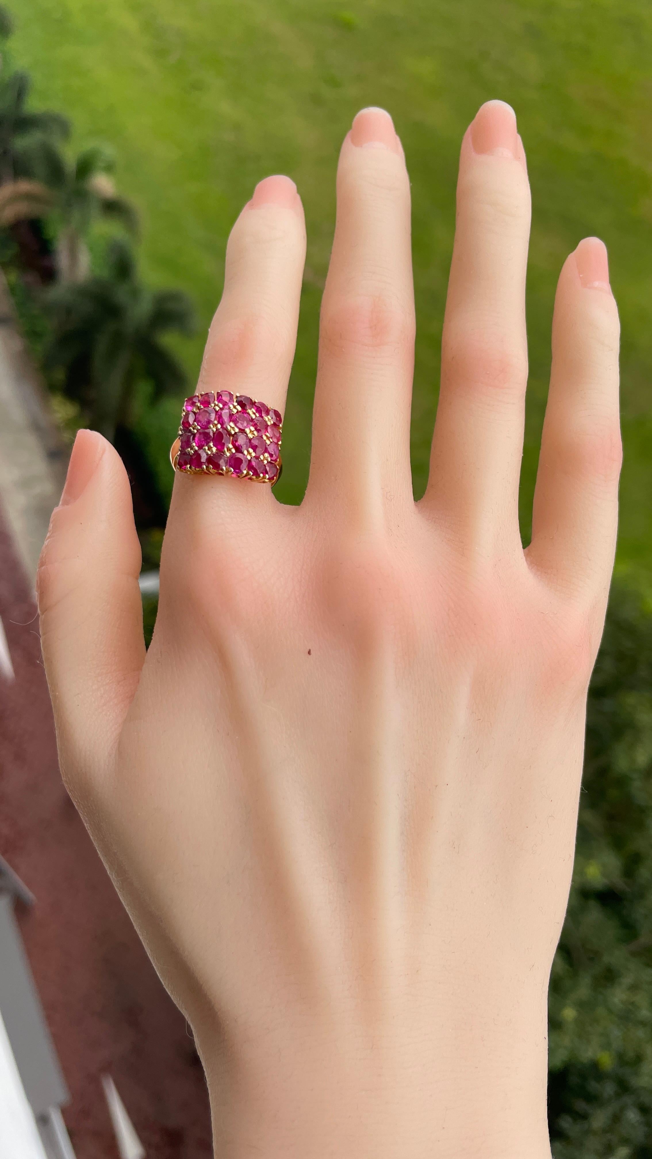 Bague en rubis non chauffé de Birmanie (bague en rubis de Birmanie) Bon état - En vente à Singapore, SG