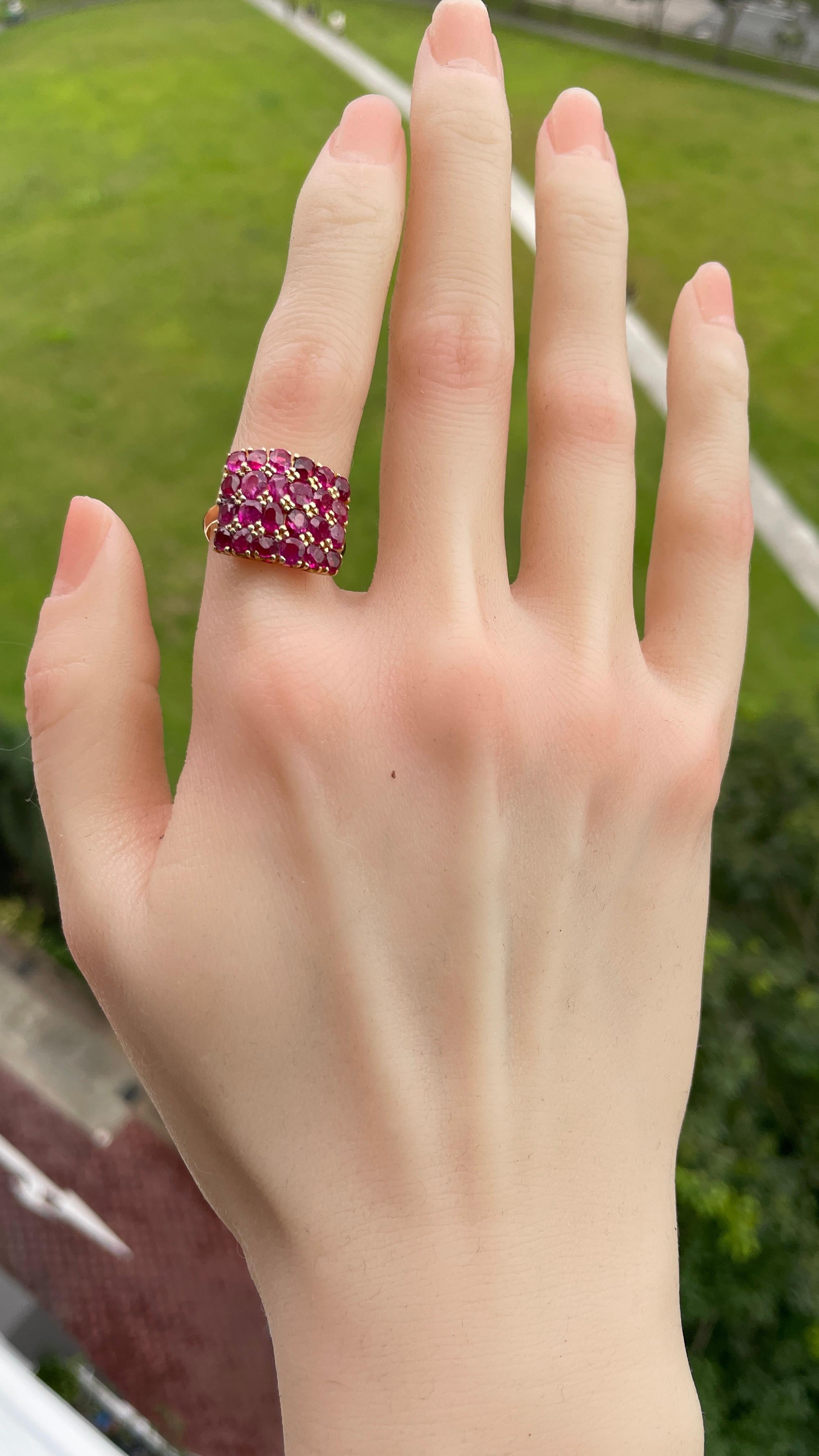 Bague en rubis non chauffé de Birmanie (bague en rubis de Birmanie) Pour femmes en vente