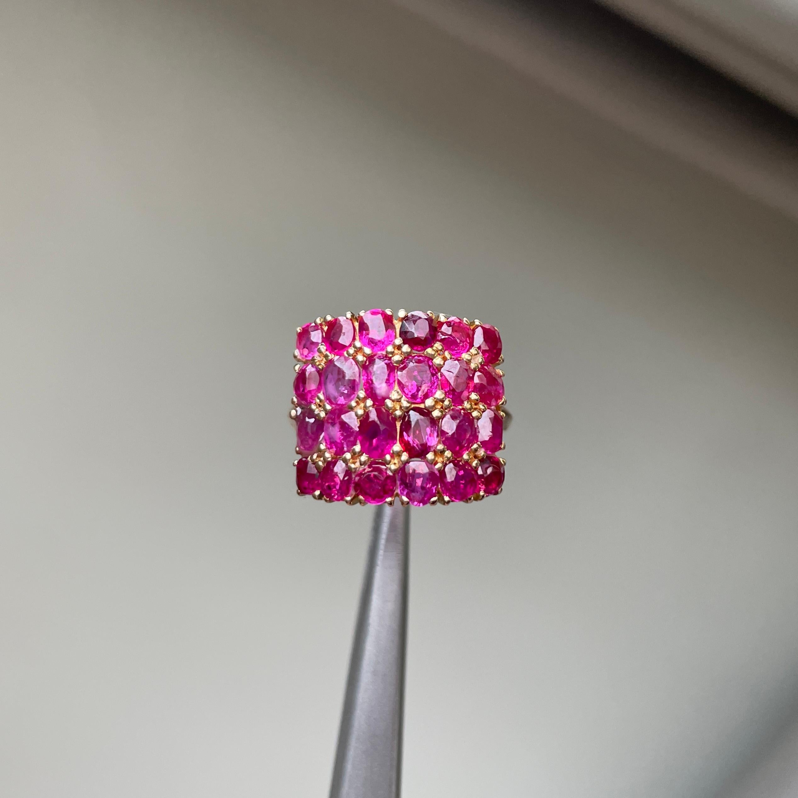 Bague en rubis non chauffé de Birmanie (bague en rubis de Birmanie) en vente 2