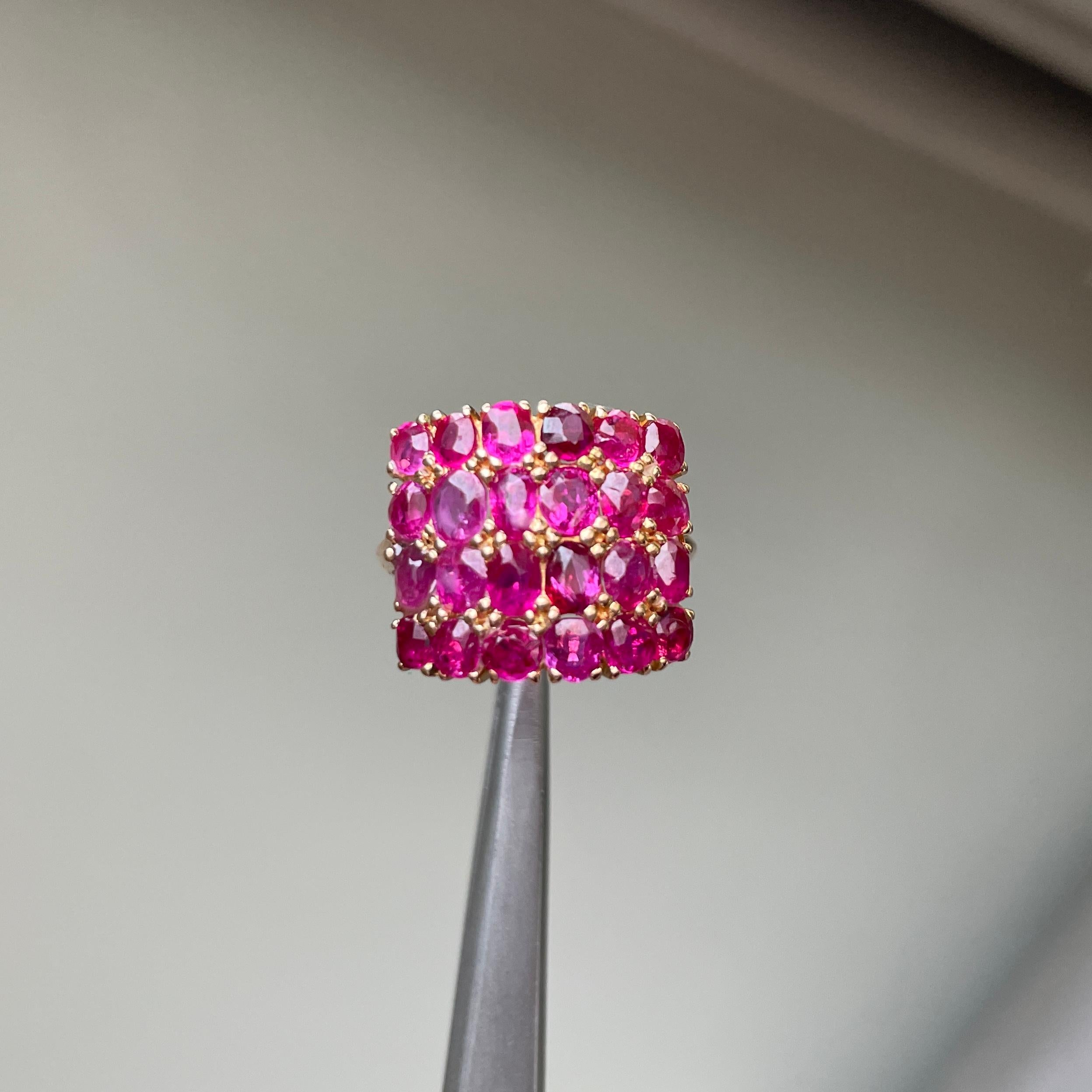 Bague en rubis non chauffé de Birmanie (bague en rubis de Birmanie) en vente 3