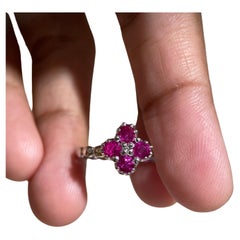 Burma Unheated Ruby Ring in 18K white Gold