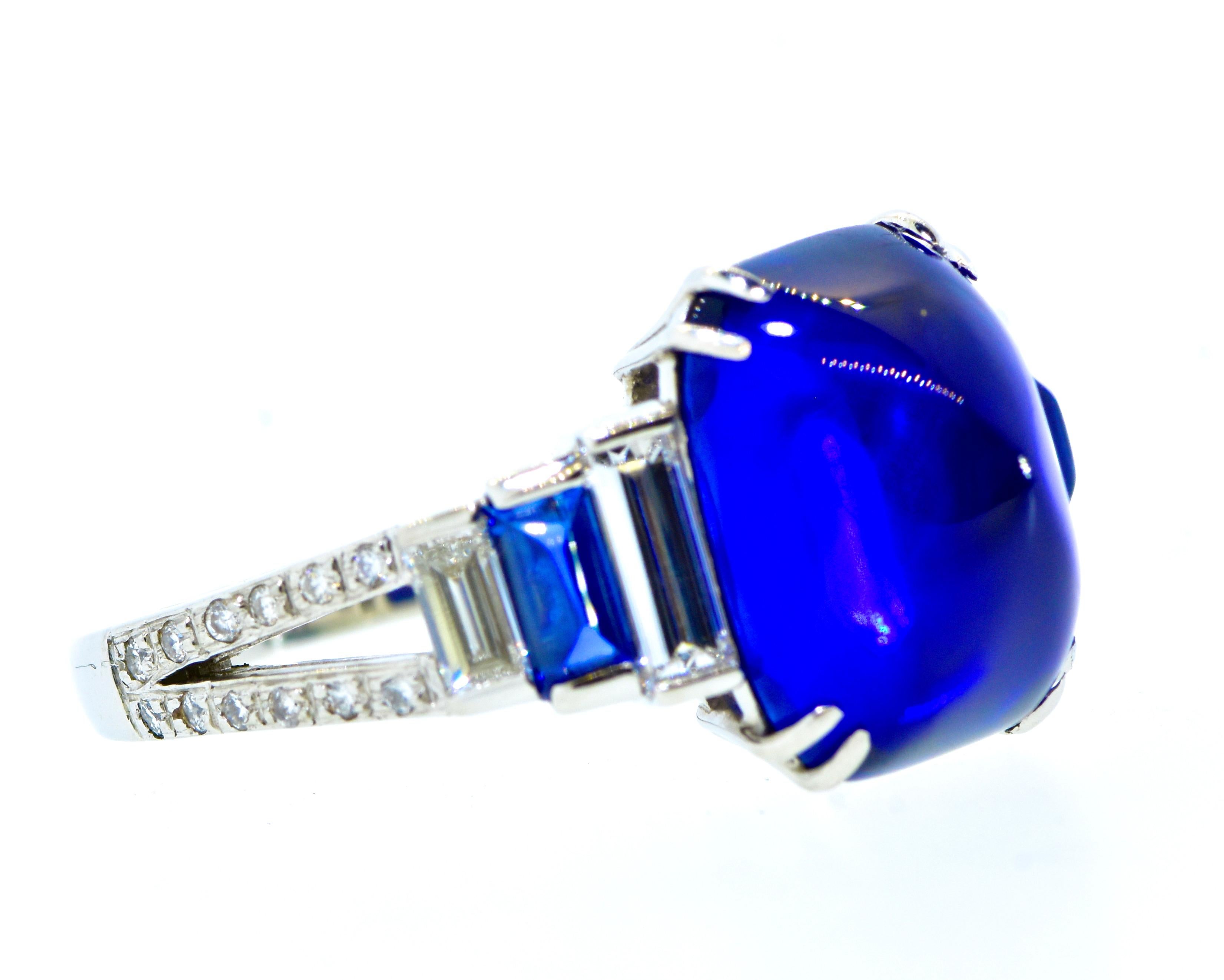 Burma Unheated Sapphire, 8.92 ct. AGL Certified Diamond Art Deco Platinum Ring 1