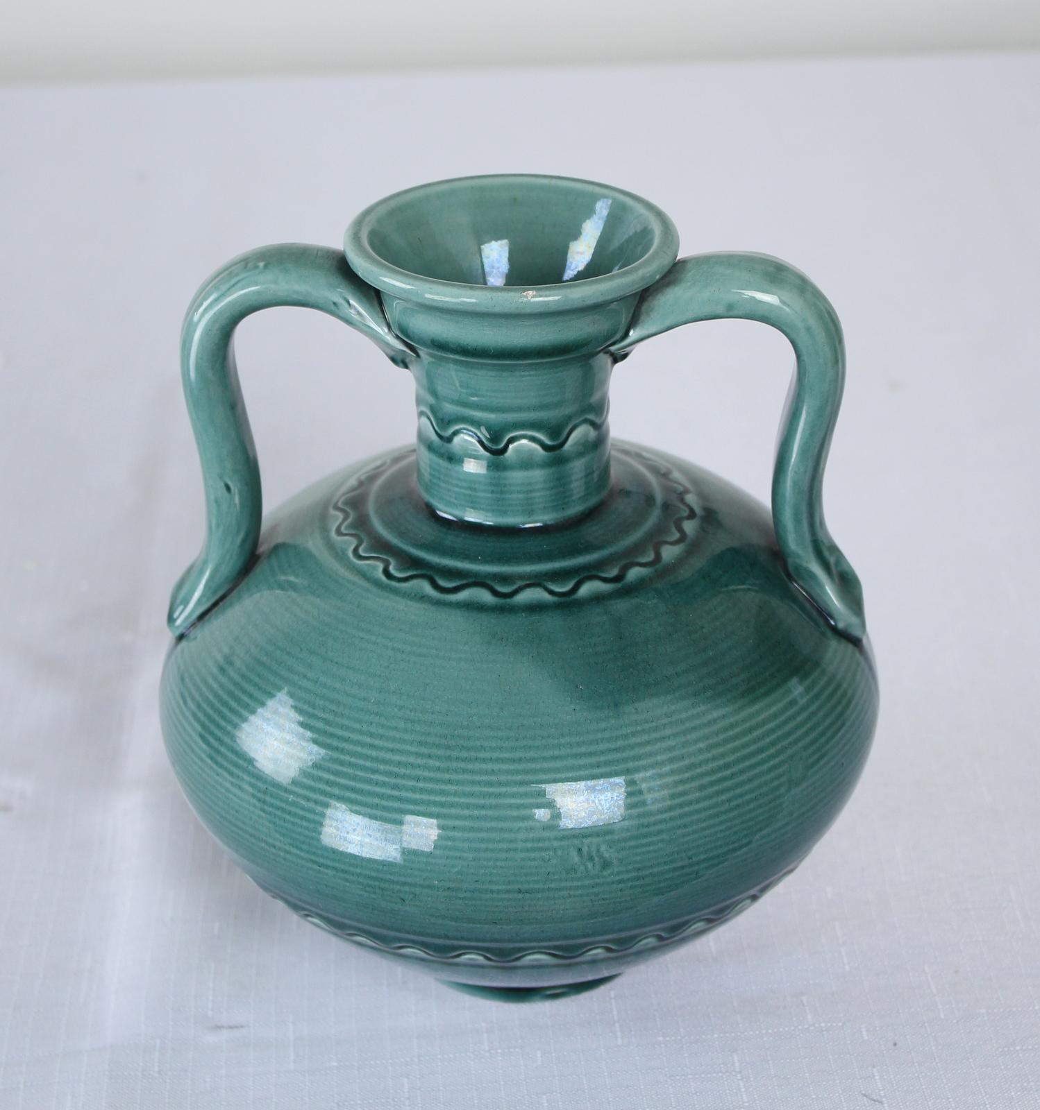 Glazed Burmantofts Anglo Persian Art Pottery Vase For Sale