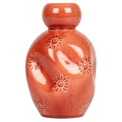 Burmantofts Faience Dull Pink Glazed Sun Burst Pattern Art Pottery Vase