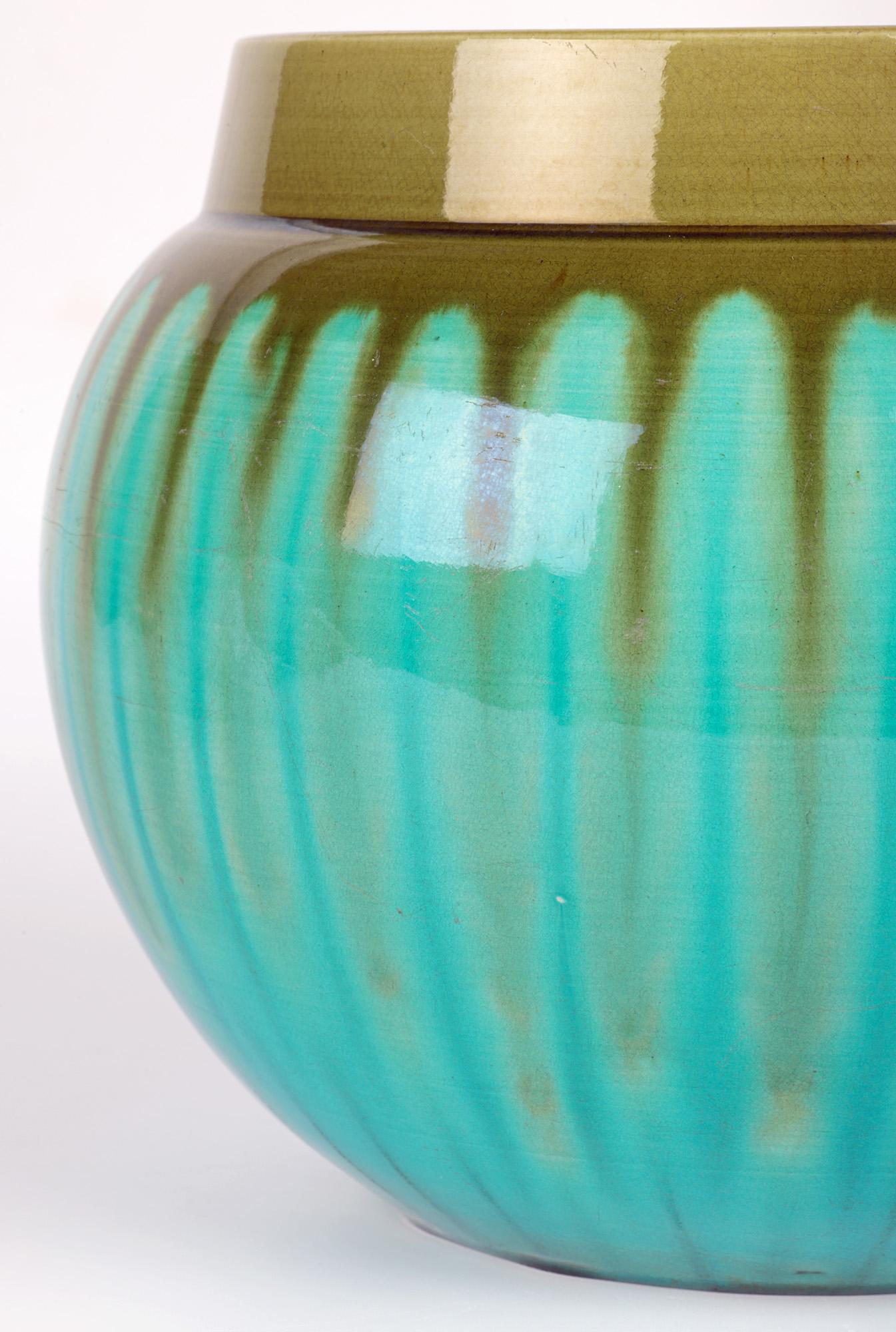 Art Nouveau Burmantofts Faience Large Exceptional Streak Glazed Vase