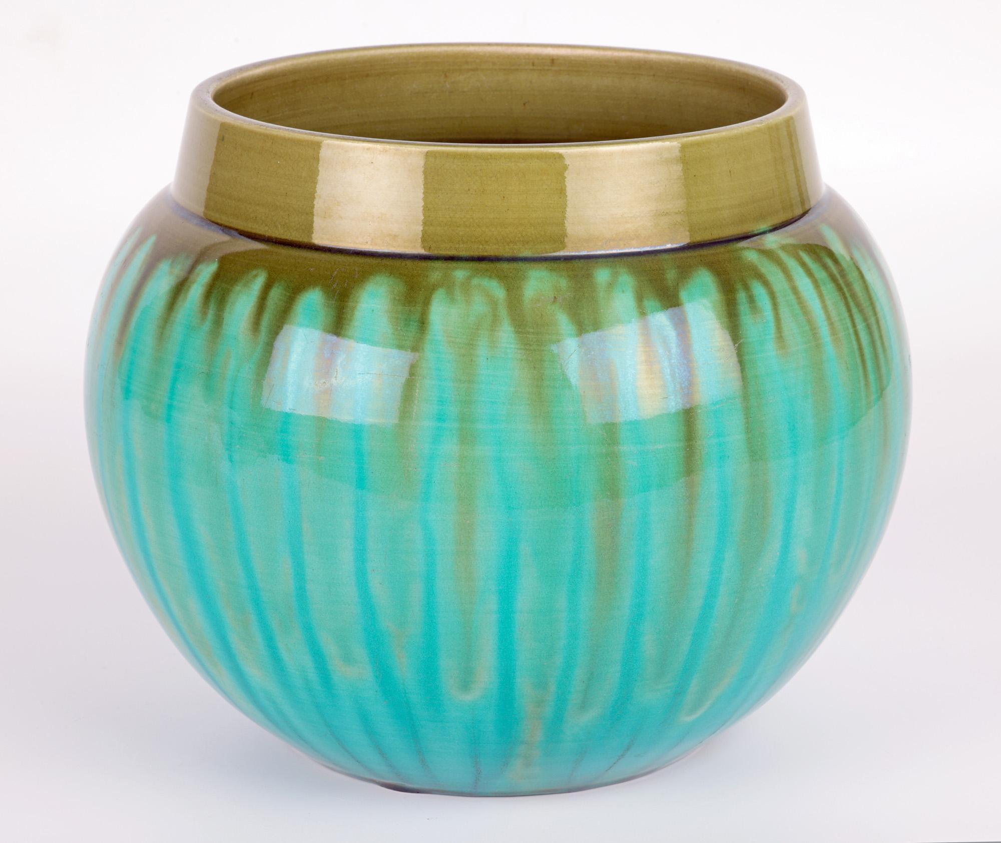 Late 19th Century Burmantofts Faience Large Exceptional Streak Glazed Vase