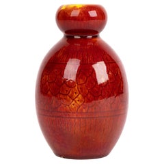 Burmantofts Faience Ox Blood Glazed Frog Spawn Pattern Art Pottery Vase