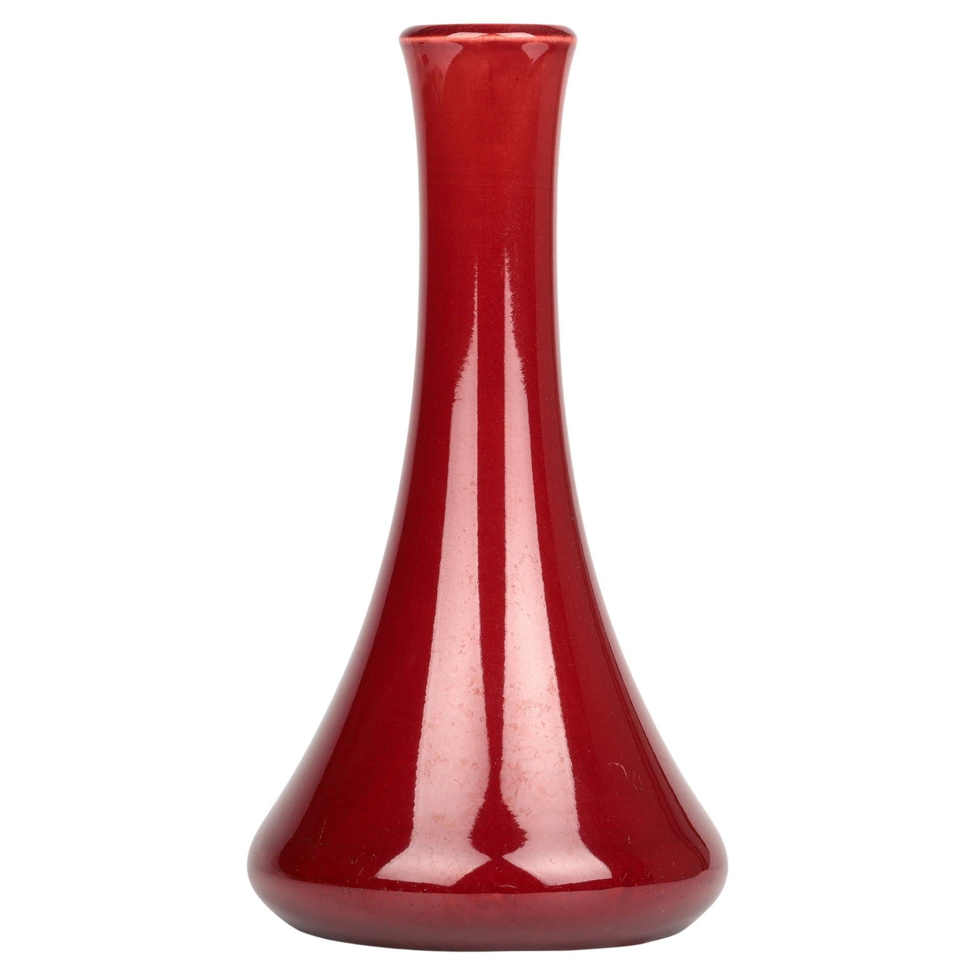 Burmantofts Faience Ox Blood Red Glazed Art Pottery Vase