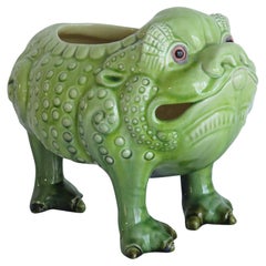 Burmantofts Grotesque Faience Bull Frog Spoon Warmer, Leeds England circa 1885