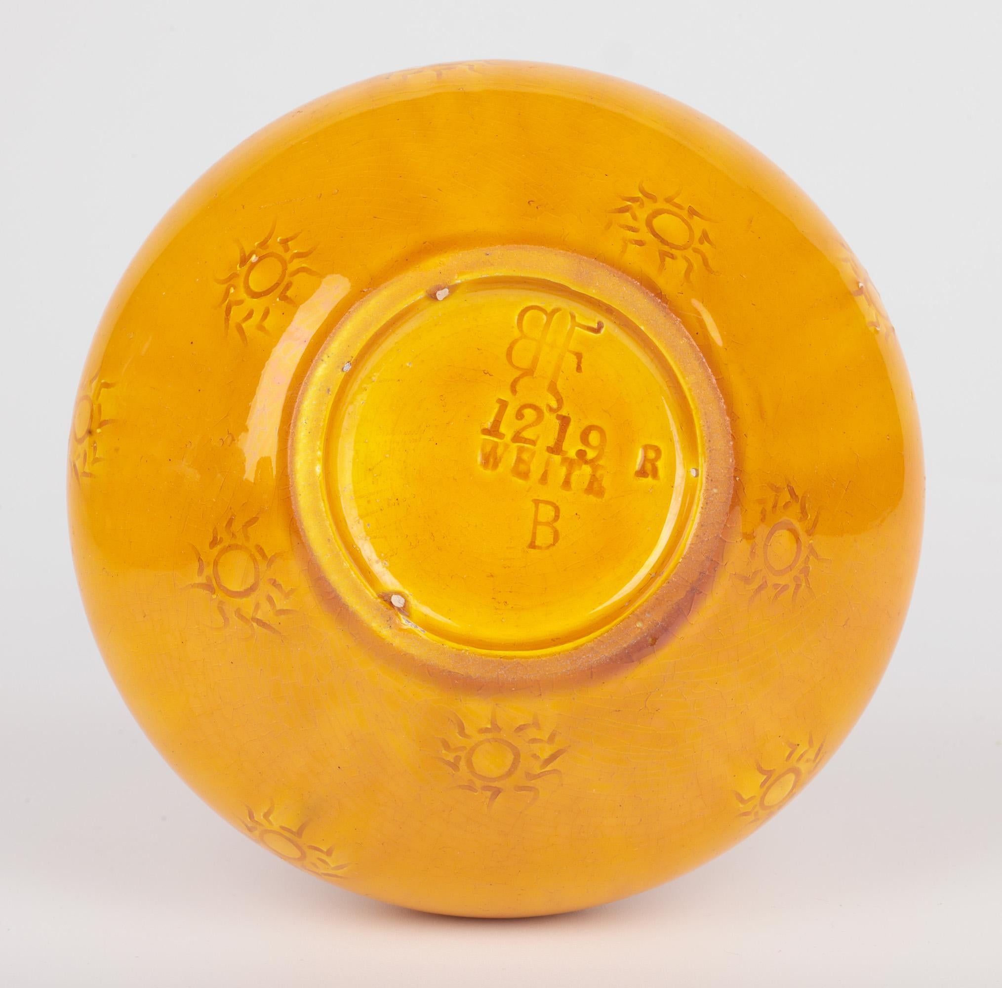 Burmantofts Seltene Safran glasiert Sunburst Muster Kunst Pottery Vase im Angebot 6