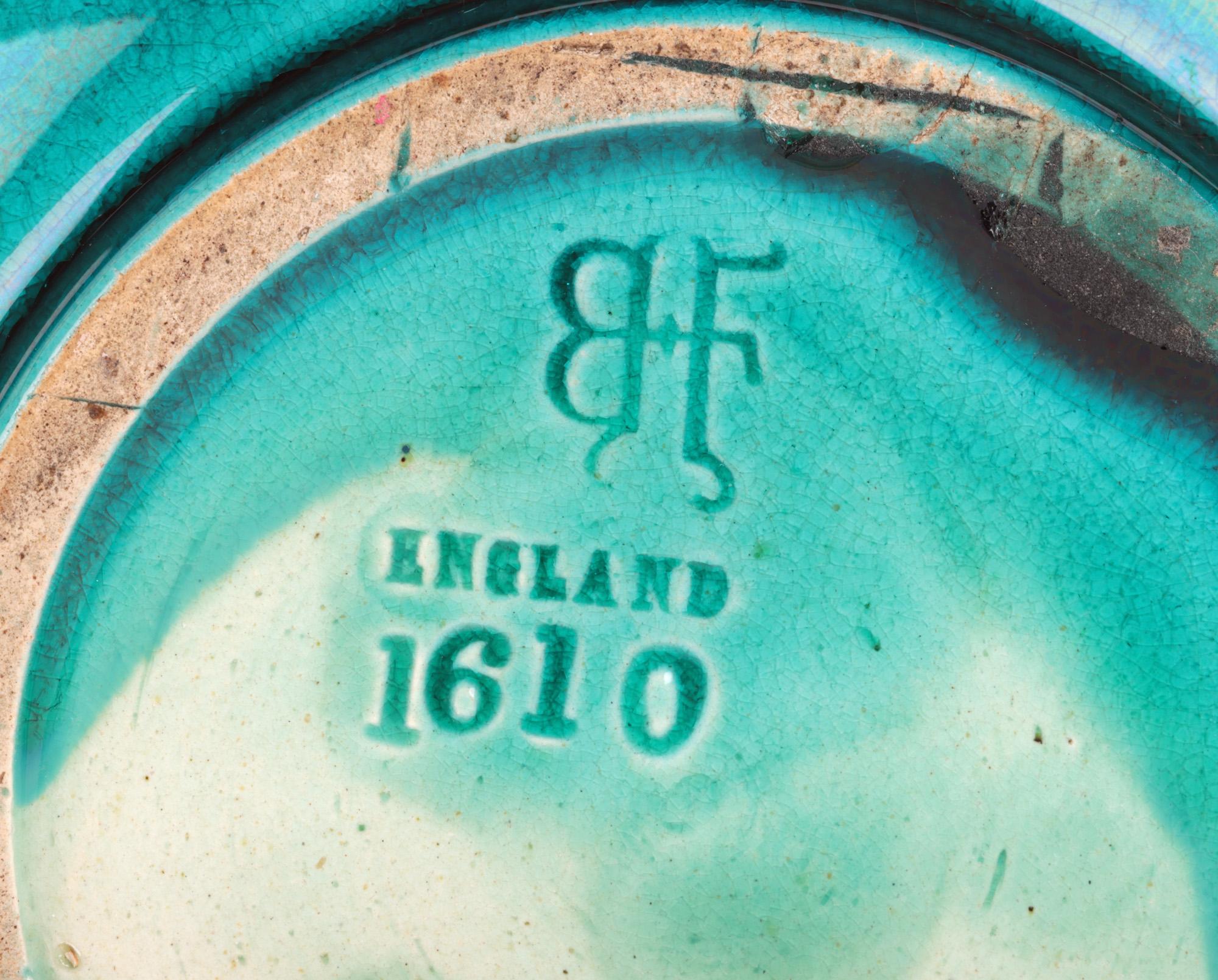 Burmantofts Tall Bud Shaped Turquoise Glazed Art Pottery Vase 6