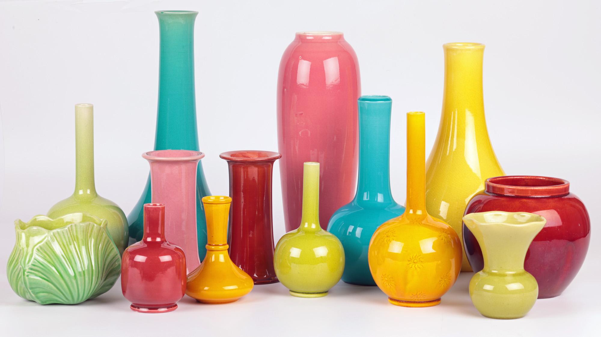 Burmantofts Turquoise Glazed Bottle Shape Art Pottery Vase 7