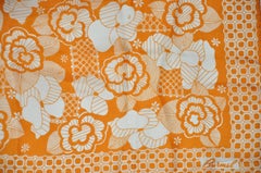 Burmel ""Warm Tangerine & Elfenbein"" Mehr geblümter Seidenschal