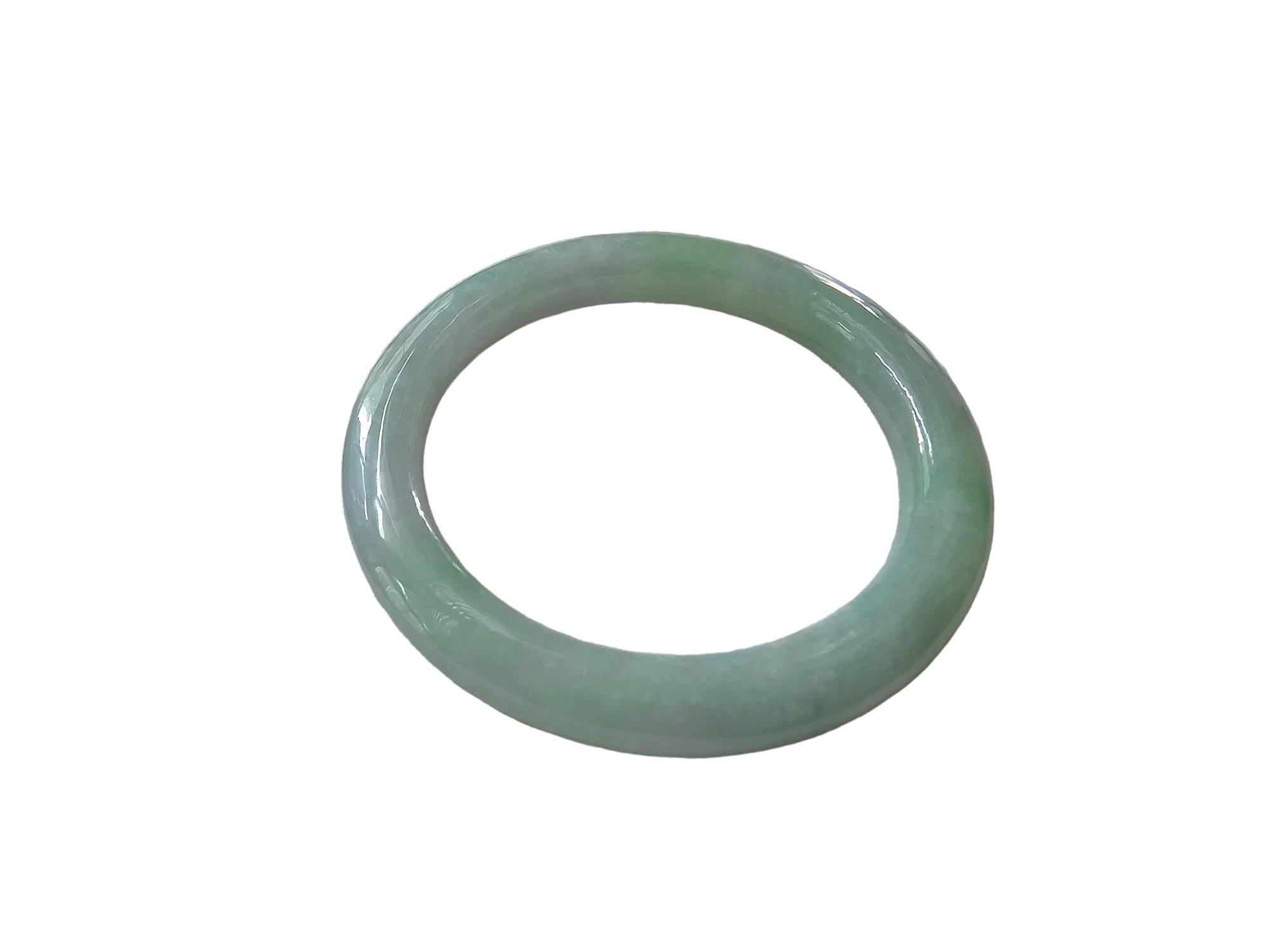 Burmese A-Jadeite Donut Pendant and Baby Bangle Set (with 18K Solid Yellow Gold) For Sale 4