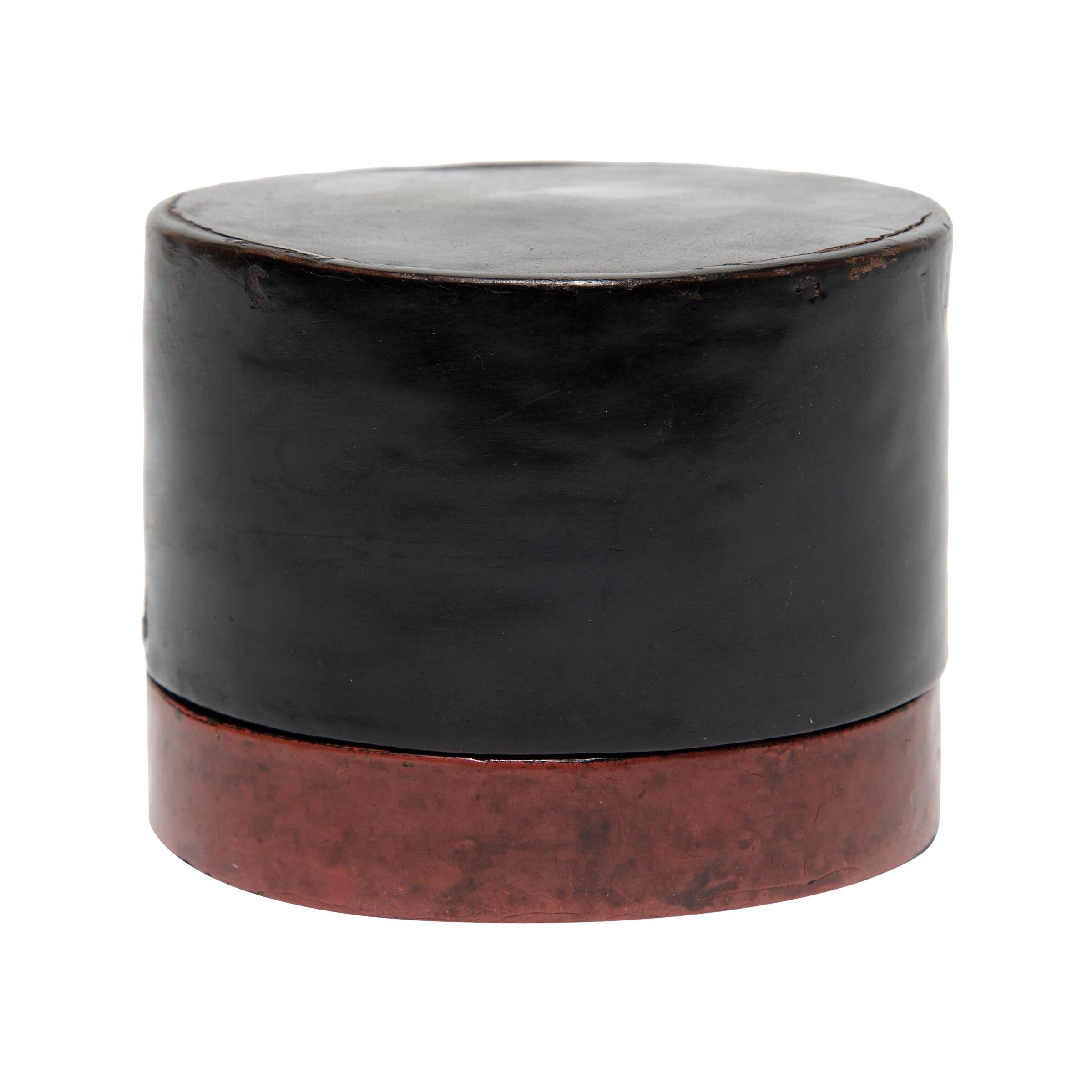 Burmese Black and Red Lacquer Betel Box