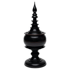 Burmese Black Lacquer Hsun-ok Offering Box