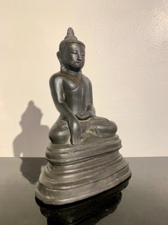 Burmese Bronze Arakan Style Seated Buddha, Mid 20th Century, Burma